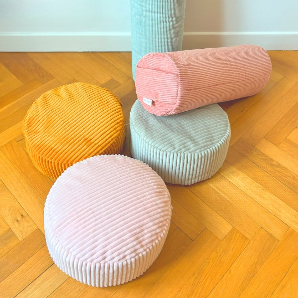 Zafu Charleston - coussin de méditation rose pastel