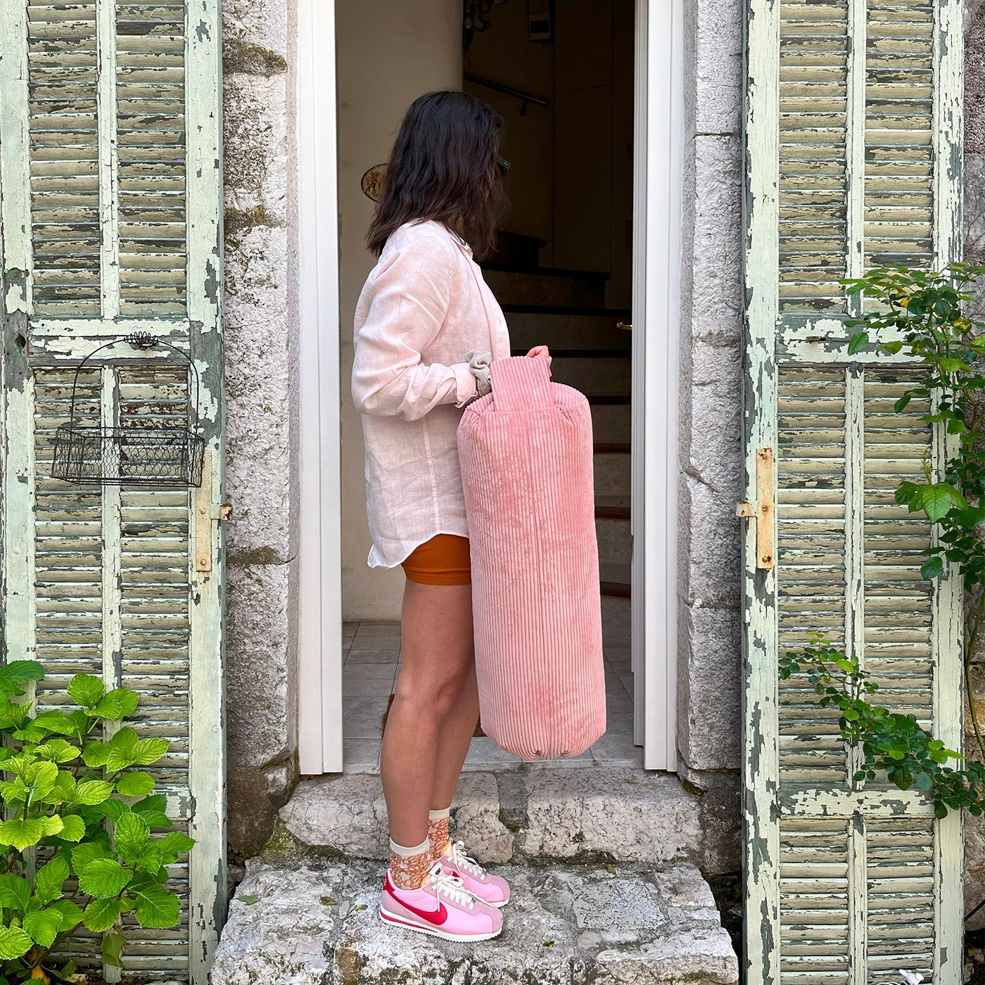 Bolster Palma - coussin de yoga rose poudré