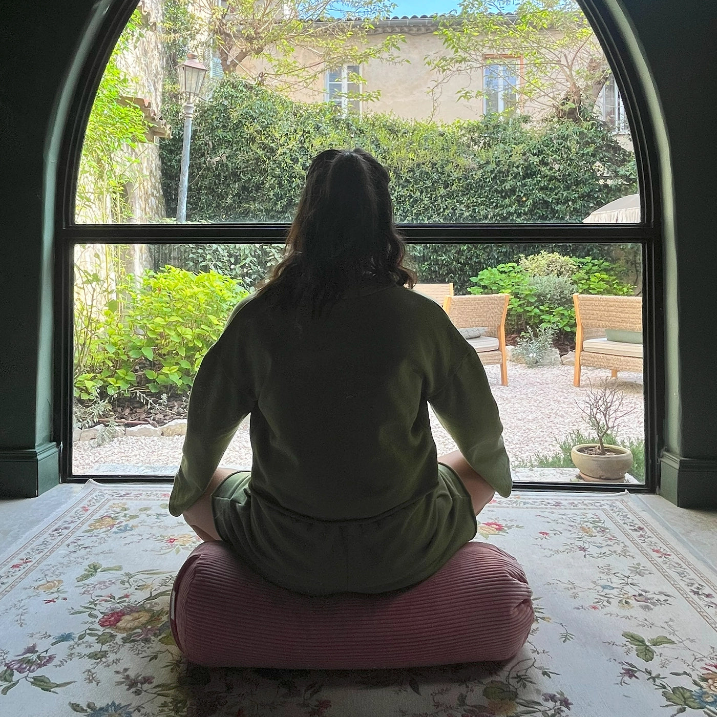 Bolster Palma - coussin de yoga rose poudré