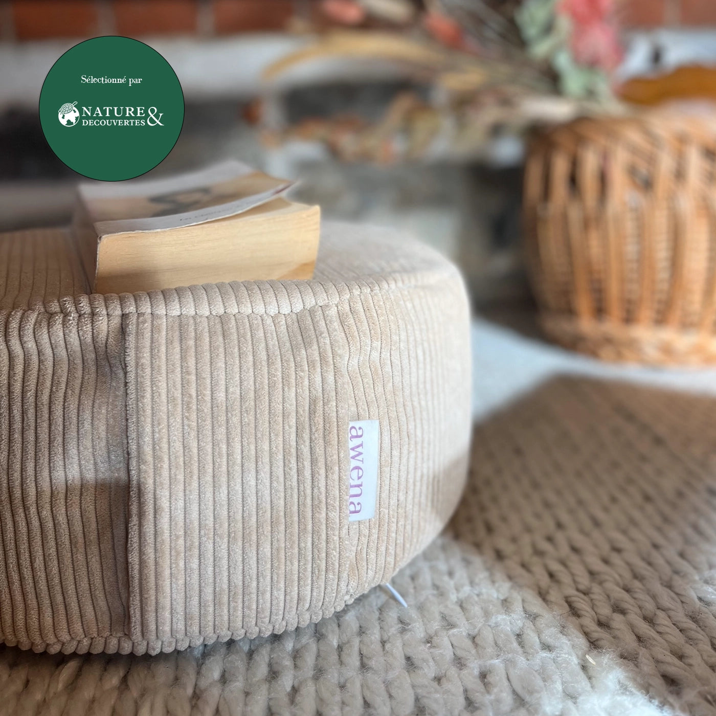 Duo méditation - zafu Tallin & porte-encens coquillage