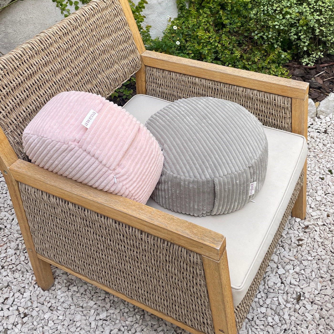 Zafu Charleston - coussin de méditation rose pastel