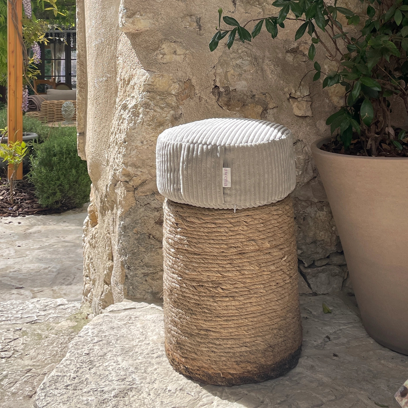 Zafu Cuba - pastel grey-green meditation cushion