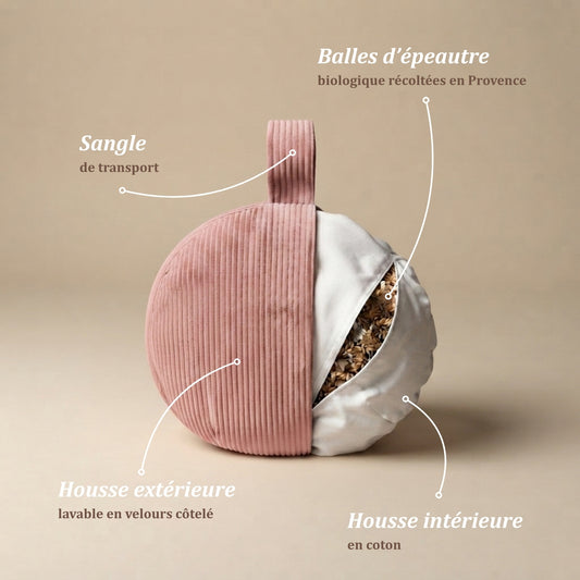 Zafu Osaka - coussin de méditation rose poudré