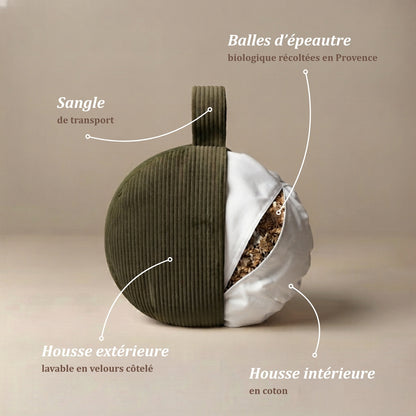 Zafu Hanoi - light khaki green meditation cushion