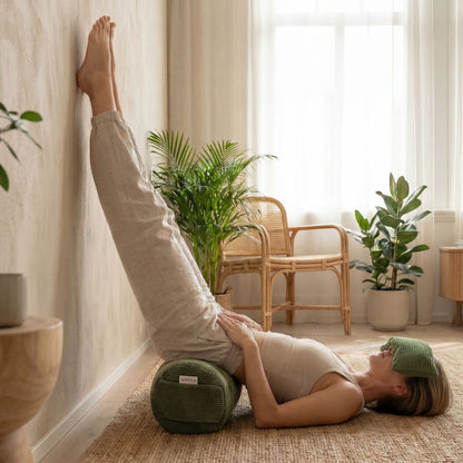 Bolster Hanoi - coussin de yoga vert kaki clair
