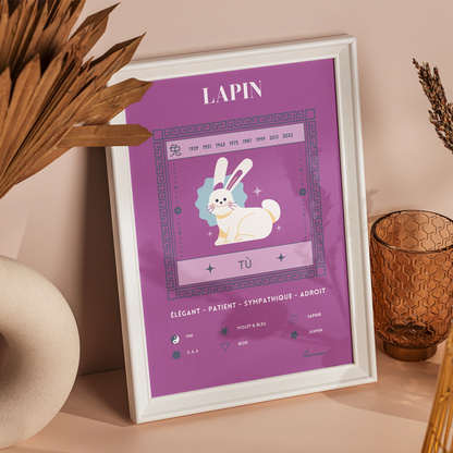 affiche_zen_decoration_signe_chinois_lapin