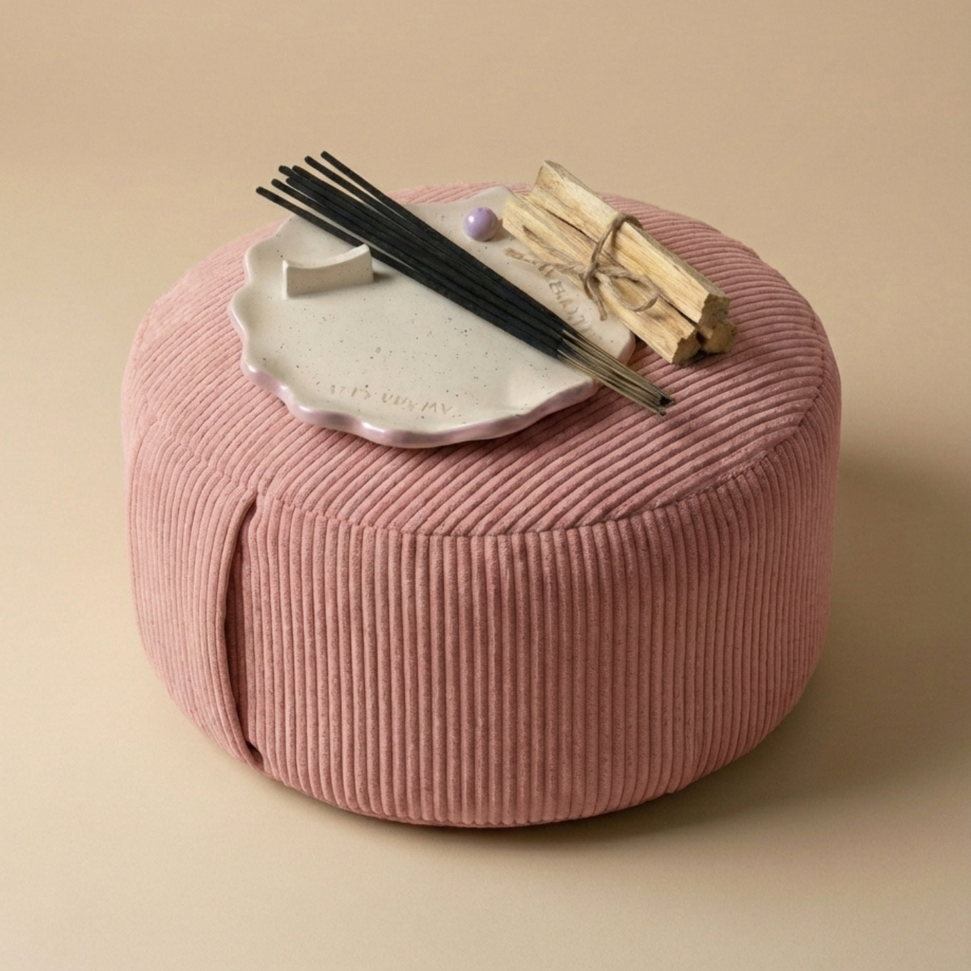 Duo méditation - zafu Osaka & porte-encens coquillage