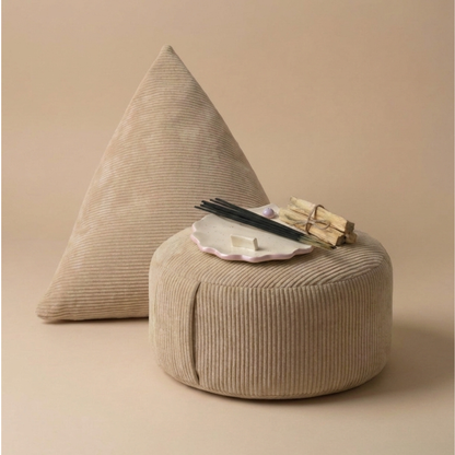 Kit de méditation complet - berlingot Tallinn, zafu Tallinn et porte-encens coquillage