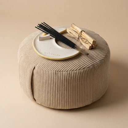 Duo méditation - zafu Tallin & porte-encens lune