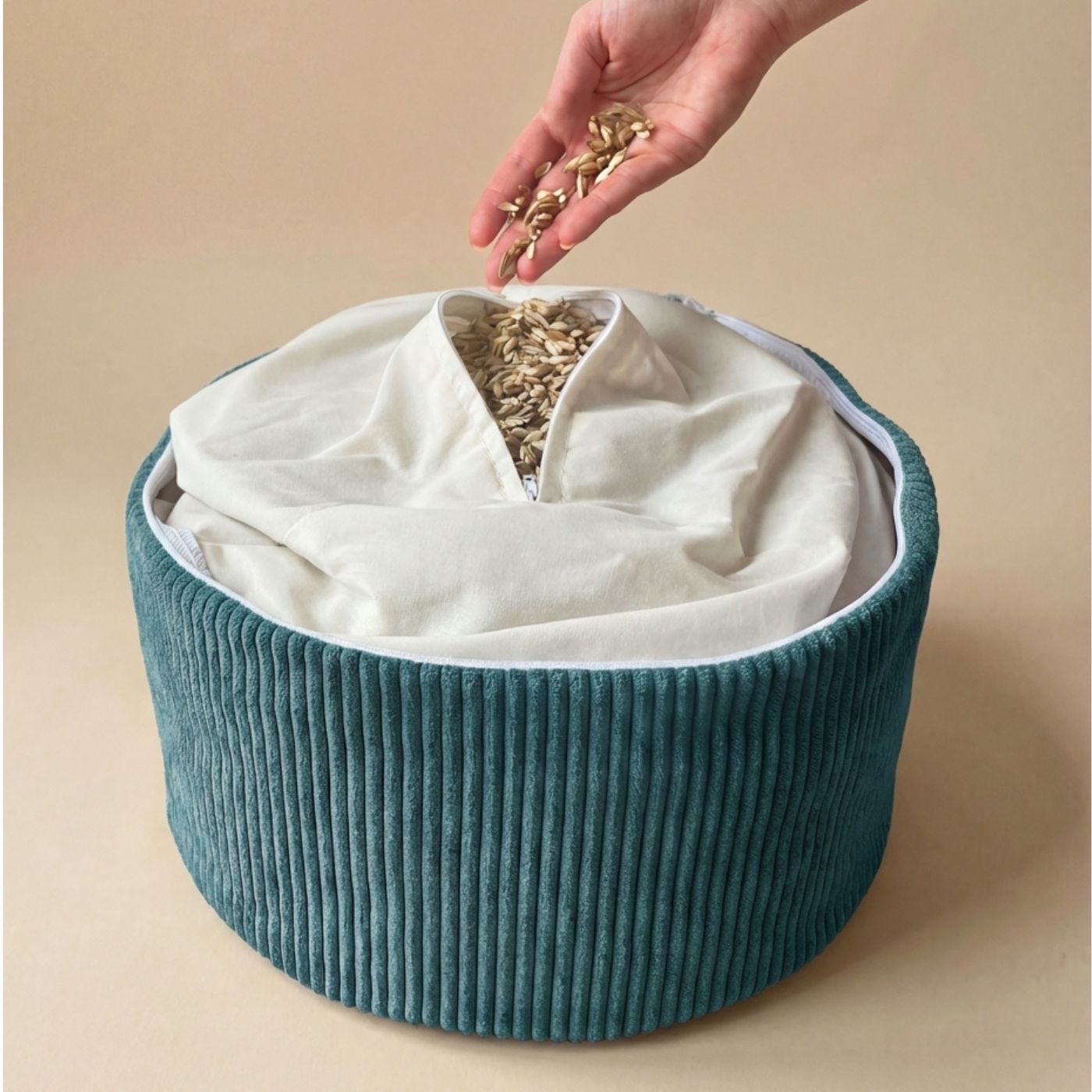 Zafu Oslo - coussin de méditation bleu vert