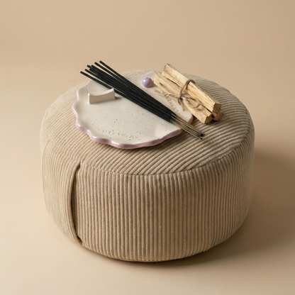 Duo méditation - zafu Tallin & porte-encens coquillage