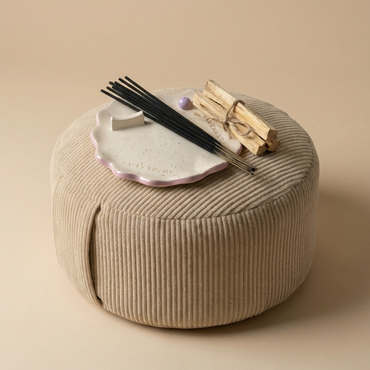 Duo méditation - zafu Tallin & porte-encens coquillage
