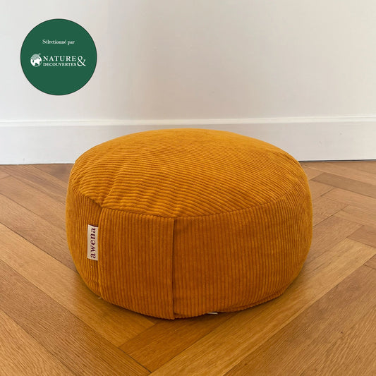 Zafu Séville - coussin de méditation moutarde