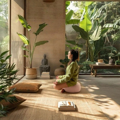 Zafu Charleston - pastel pink meditation cushion